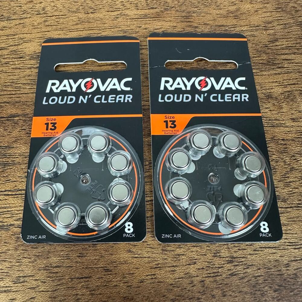 NEW Rayovac Lound N Clear 13 Hearing Aid Batteries 2 Packs 16 Batteries EXP 2027